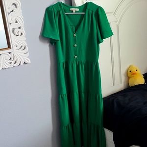 Long green dress monteau M